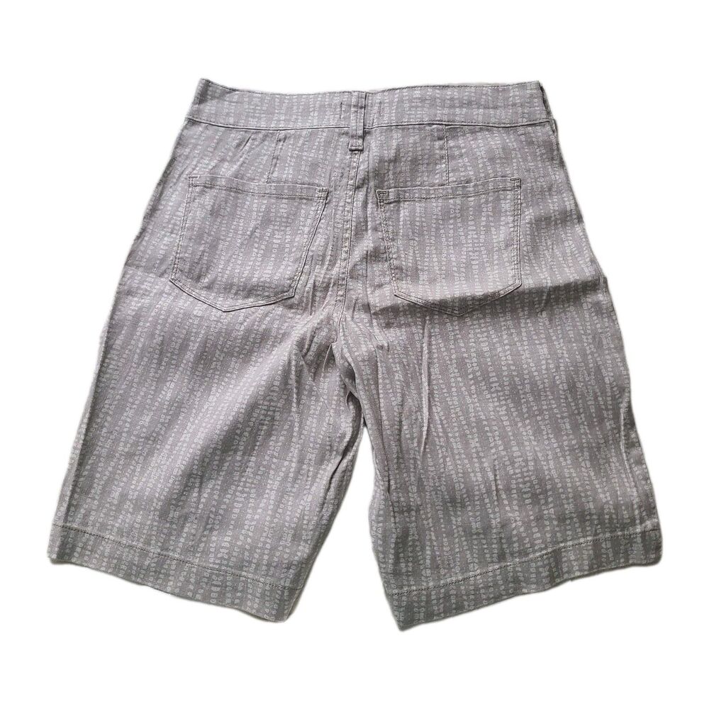 NYDJ Relaxed Shorts Beige Tan Macrame Print Linen Blend Stretch Sz 0P/ XS NEW - Picture 6 of 9